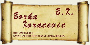 Borka Koraćević vizit kartica